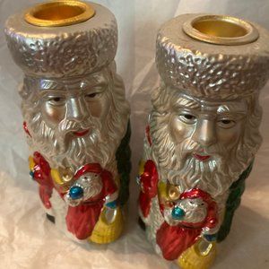 SANTA CANDLE HOLDER CERAMIC CUTE FOR TABLE NEW